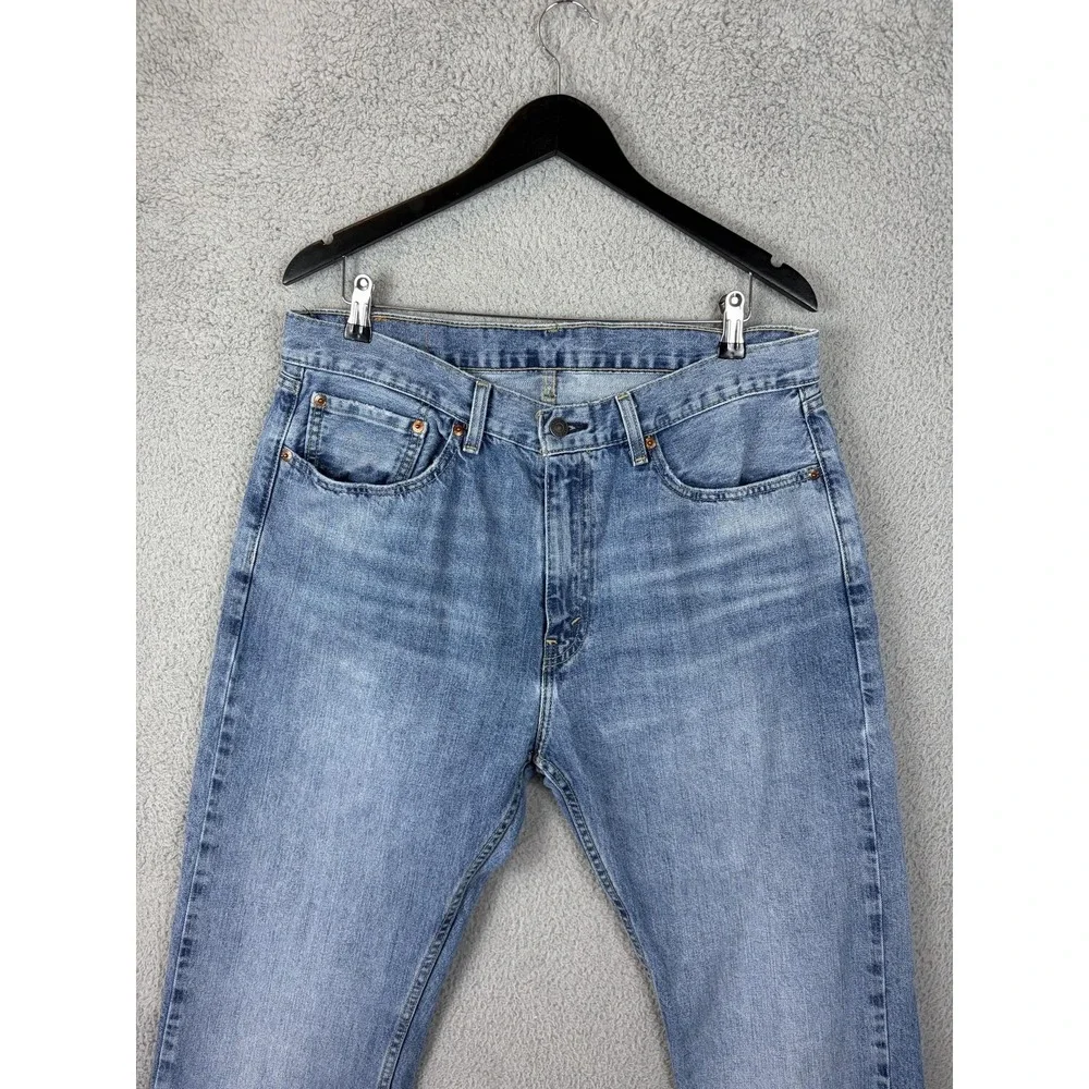 Levis 505 Jeans Mens 36x29 Blue Light Wash Regular Fit Straight Denim Pants Men